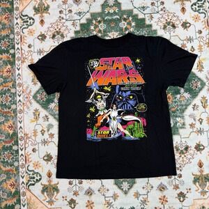 Star Wars Luke Skywalker Darth Vader Graphic Print Black‎ T Shirt Men's